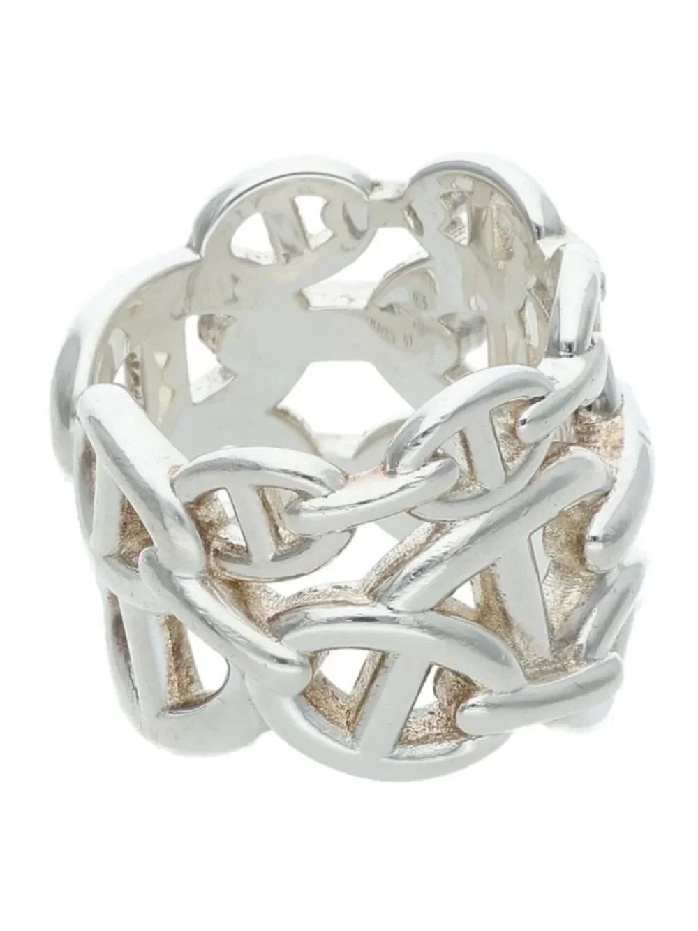 Hermes Chaine D'ancre Enchainee GM Silver Ring